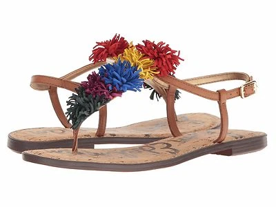 NUEVO SAM EDELMAN Talla 7US GATES CUERO ADORNADO FLECOS TANGA SANDALIA SILLÍN MULTI Foto 1 de 4