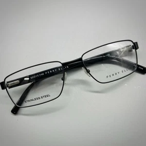 Perry Ellis PE 346-2 Negro 53-17-140 Rectángulo Anteojos Monturas Hombres NUEVO - Imagen 1 de 7