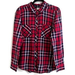 Faded Glory Plaid Shirt in Red and Blue Button-Up Country Comfort Women  Large   - Picture 1 of 8