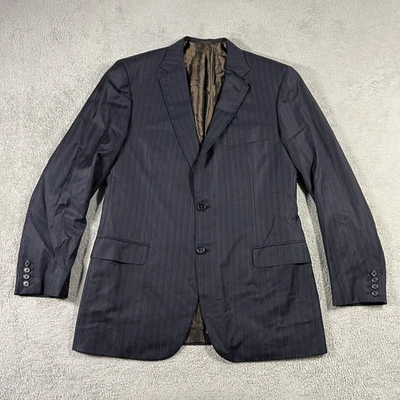 Brioni Neiman Marcus Blazer Mens 44 L Navy NM Colosse Striped Wool Blend Italy - Image 1 of 4