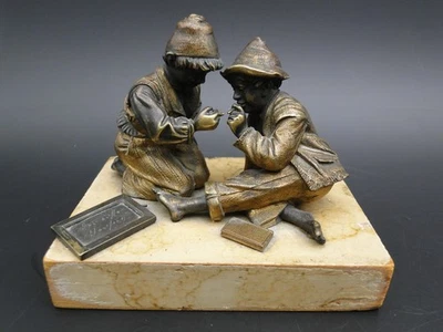 Bronzefigur Wiener Bronze rauchende Knaben Österreich Austria K.K. PRIV. um 1900 - Bild 1 von 4