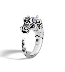 John Hardy Naga Legends Sapphires & Spinel Sterling Silver Ring US 7 - Picture 1 of 12