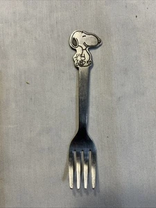 Tenedor de colección Danara Peanuts Snoopy Woodstock acero inoxidable para niños 1958 1965 Corea - Imagen 1 de 5