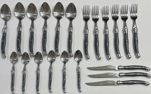 21-teiliges Besteck-Utensilien-Set Marke Lou Laguiole, grau & silber - Bild 1 von 5