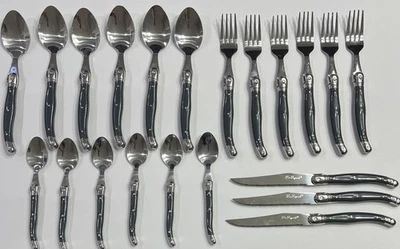 21 Piece Flatware Utensil Set Lou Laguiole Brand, Gray  & Silver - Image 1 of 4