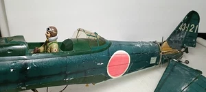 ZERO FIGHTER Vintage Aerobatic R/C Model Airplane  PARTS/REPAIR THRASHED - Picture 1 of 23
