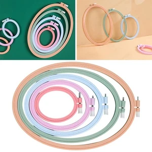 5Sizes Plastic Embroidery Hoops Mixed Handmade Spring Tension Ring Holder Oval - Picture 1 of 7