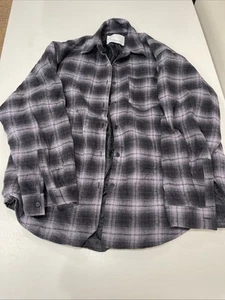 The Frankie Shop HELKA FLANNEL QUILTED SHIRT - CHARCOAL One Size - Picture 1 of 4