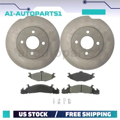 Rotores de freio dianteiro + kit de pastilhas de freio para Dodge Caravan 1984 1985 - Imagem 1 de 4