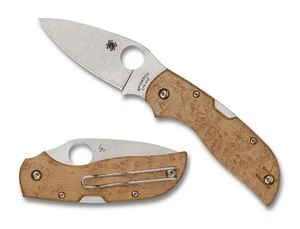 Spyderco Knives Chaparral Lockback Birdseye Maple Wood XHP Stainless C152WDP - Imagen 1 de 4