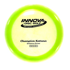 DISC GOLF INNOVA CHAMPION KATANA DISTANCE DRIVER 171g GREEN W/ BLACK FOIL - Picture 1 of 1