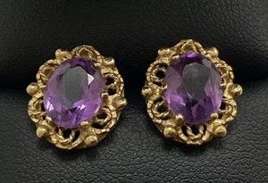 OHRSTECKER 9 KARAT GOLD AMETHYST - Bild 1 von 12