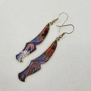 Emaille Tukan Mode Ohrhänger goldfarben Cloisonne LESEN - Bild 1 von 8