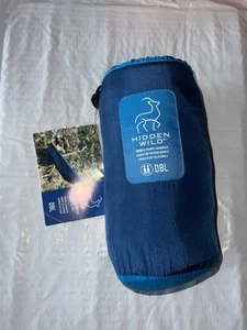 Double Travel Hammock by Hidden Wild with Straps and Carry Bag Blue New Sealed - Picture 1 of 5