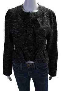 Giacca donna Magaschoni Collection seta plissettata foderata crop nera taglia 14 - Foto 1 di 4