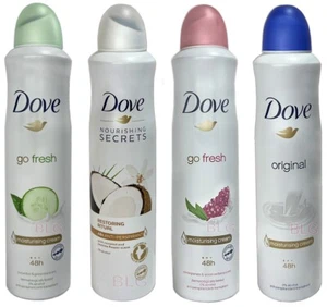 Dove Anti Perspirant Deodorant Spray Bundle 0% Alcohol 250ml=8.4oz Scented 4Pack - Picture 1 of 5