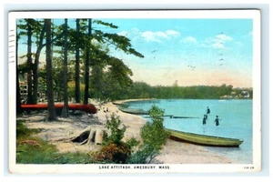 1931 Lake Attitash Amesbury MA Massachusetts Postkarte - beschädigt - Bild 1 von 2