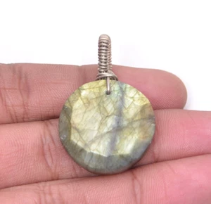 Labradorite Checker Cut Gemstone Handmade Lovely Jewelry Pendant - Picture 1 of 6