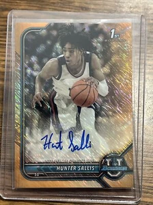 Hunter Sallis 2022 Bowman University 1st Bowman Orange Shimmer Auto /25 - Picture 1 of 2
