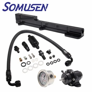 ⭐️B-Series 1/2" Fuel Rail Kit W/ Fuel Pressure Regulator Gauge & AN6 Hose⭐️ - Picture 1 of 10