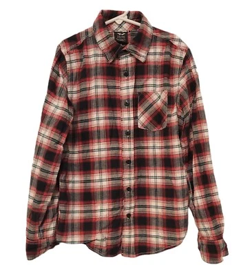 Shaun White Plaid Shirt Red Black Long Sleeve Button Up Youth Boys Medium EUC  - Image 1 of 4