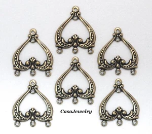 #1624 ANTIK GOLD FILIGRAN 5 RING KRONLEUCHTER KOMPONENTE - 6 Stück - Bild 1 von 2