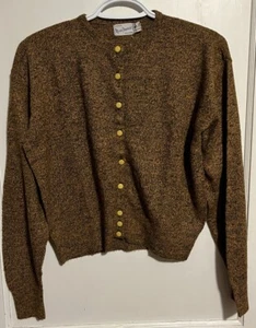 Vintage 60s Merri-Frances Bottom Down LS Sweater Orange Black Genuine, Read - Picture 1 of 3