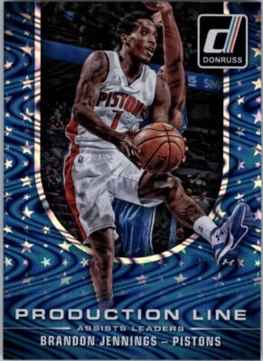 2014-15 Donruss Production Line Assists Swirlorama #7 Brandon Jennings - NM-MT - Imagem 1 de 2