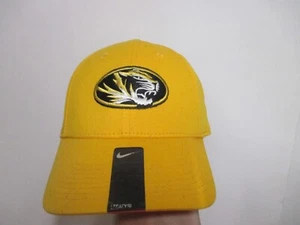NIKE MISSOURI TIGERS "LEGACY 9I" FLEX FIT HAT (ONE SIZE) NWT YELLOW W/TIGER LOGO - Picture 1 of 5