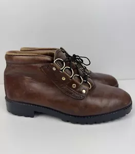 Botas de Senderismo Vintage Años 60 Sears Cuero Marrón Forradas Para Hombre Talla 9 D Suela España - Imagen 1 de 6