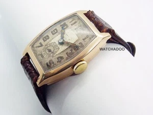 Classic Vintage 1930s Rolex Tudor Art Deco 9ct Solid Gold Tonneau Wrist Watch - Picture 1 of 11