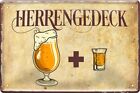 Blechschilder Bier lustiger Spruch “HERRENGEDECK Bier + Schnaps” Geschenkidee Mä