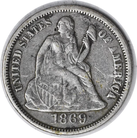 1869-S Liberty Seated Silver Dime EF Uncertified #152 Cover