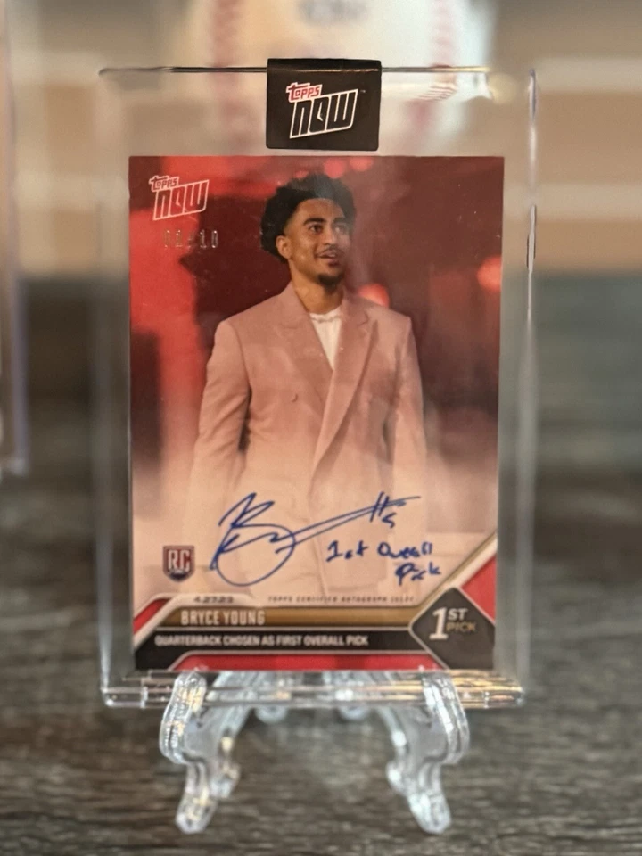 Bryce Young 2023 Topps Now 2/10 Red Auto Sealed and Inscripted Rookie 1st Pick - Image 1 of 4