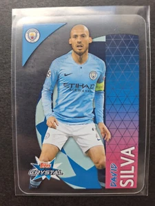 David Silva #38 Manchester City Card Topps Crystal Champions League 2018 2019 - Picture 1 of 2