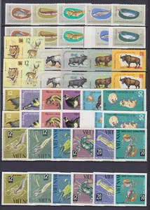 VIETNAM 1963-1967, ANIMALS, BIRDS, FISHES, 14 COMPLETE SETS, MNH - Picture 1 of 2