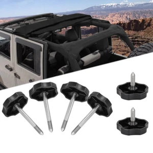 6Pcs Soft Top Window Frame Knob for Jeep Wrangler JK 4-Door (2 Short and 4 Long) - Picture 1 of 5