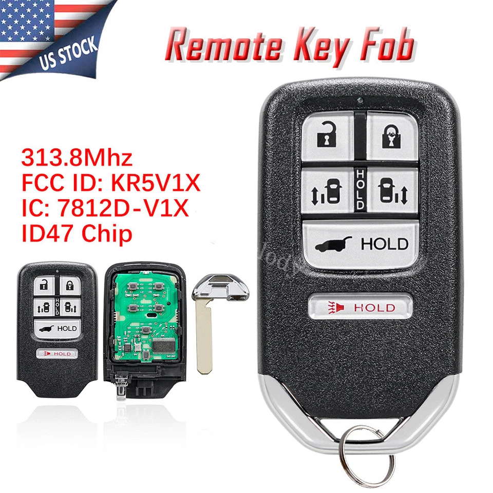 PARA HONDA ODYSSEY 2014 2015 2016 2017 KEYLESS PROX CHAVEIRO REMOTO INTELIGENTE - KR5V1X - Imagem 1 de 4