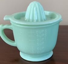 JADEITE DEPRESSION STYLE GLASS JUICER & 2 CUP MEASURING CUP, Vintage Mixing Bowl