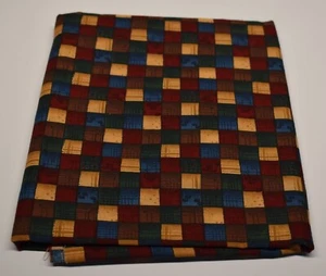 Tessuto cotone 35" x 44" CRANSTON marrone marrone marrone scuro rosso blu verde QUADRATI - Foto 1 di 5