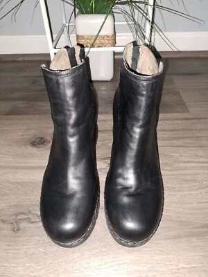 J Renee Nagetta Negro Niños Piel Cuero Cremallera Trasera Cuña Tenis Botines Zapatos Talla 9.5 Foto 1 de 4