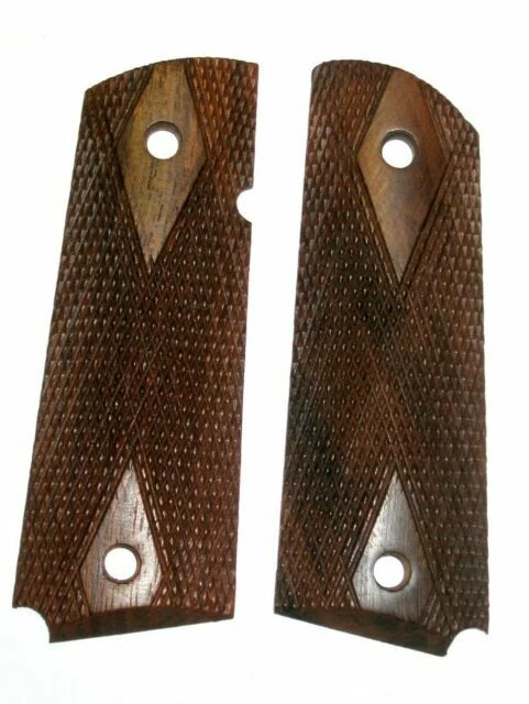 Colt 1911 Rosewood Laminate Checkered Ambi Cut Grips