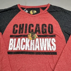Chicago Blackhawks Long Sleeve Women T Shirt red and gray NHL - Picture 1 of 8