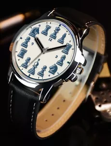 Schöne Schachspiel Liebhaber einzigartige Kunst #3 stilvoll seltene Qualität Geschenk Armbanduhr - Bild 1 von 1