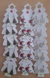 15 X Christmas Drop Earrings Santa Tree Snowflake - Picture 1 of 5