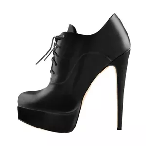 Botas de salón al tobillo Onlymaker para mujer con cordones de tacón alto de fiesta - Imagen 1 de 3