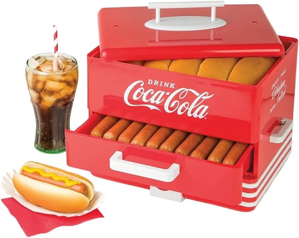 Coca-Cola Hot Dog Machine SHD-80CC Electric Sausage Steamer and Bread Bun Warmer - image 1 of 4