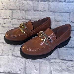SODA SCHUHE DAMEN KETTE KUNSTLEDER ABSATZ HALBSCHUHE BRAUN NEU LIMITED EDITION NEU MIT ETIKETT - Bild 1 von 7