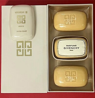 GIVENCHY SAVON SOAP 3.5 oz  BOX OF 3 Vintage Paris France Parfums - Image 1 of 3