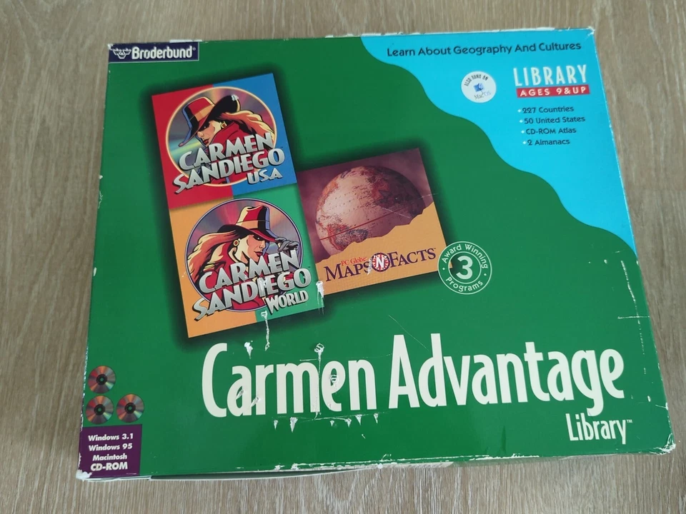 Carmen Advantage Library Where In The World Is Carmen Sandiego Brøderbund 1996 - Image 1 of 4